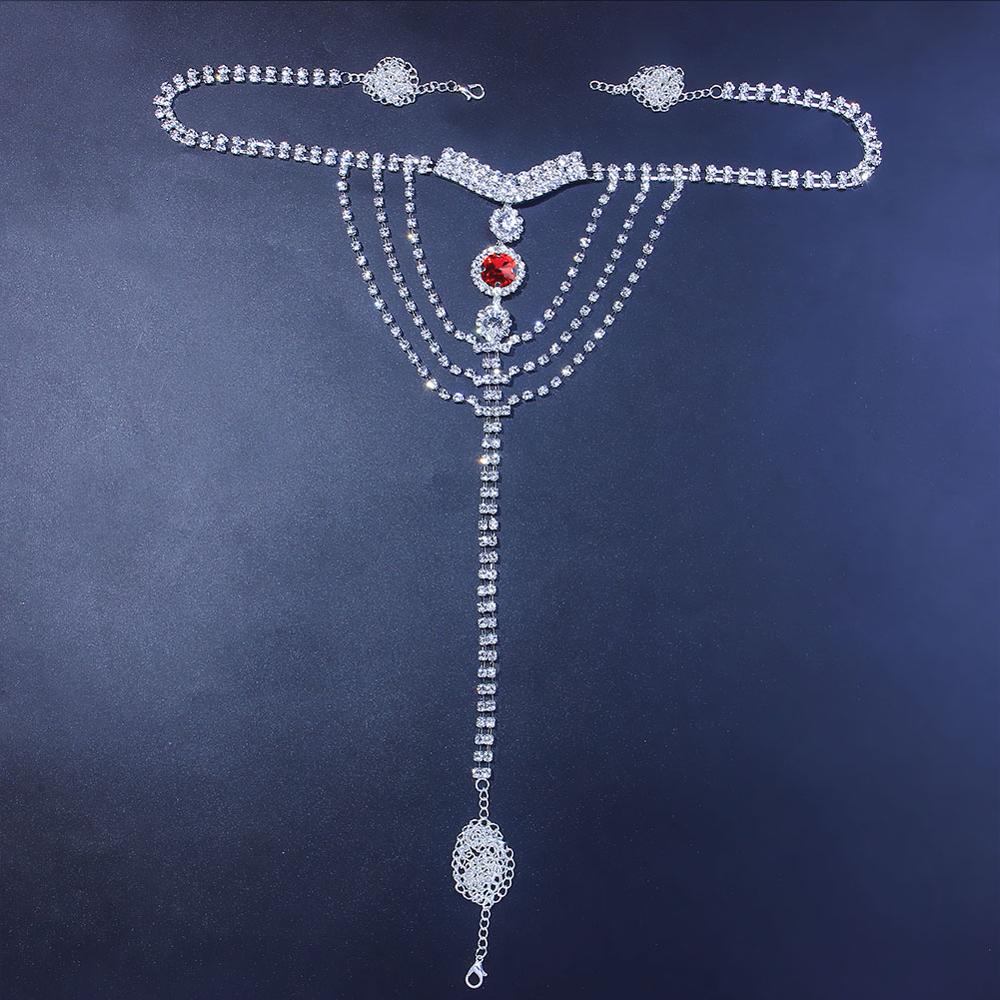 섹시한 바디 체인 란제리 레드 크리스탈 끈 팬티 여성을 - Body Jewelry Retainers 리뷰 및 가격