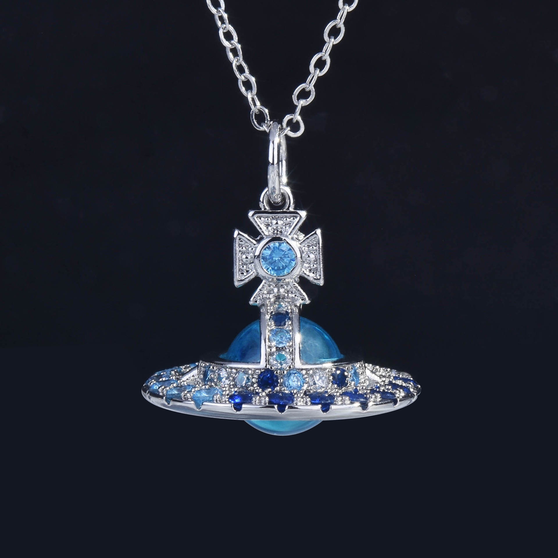 세련된 천체 목걸이 창의적인 행성 디자인 다이아몬드 장 - Body Jewelry For You 리뷰 및 가격