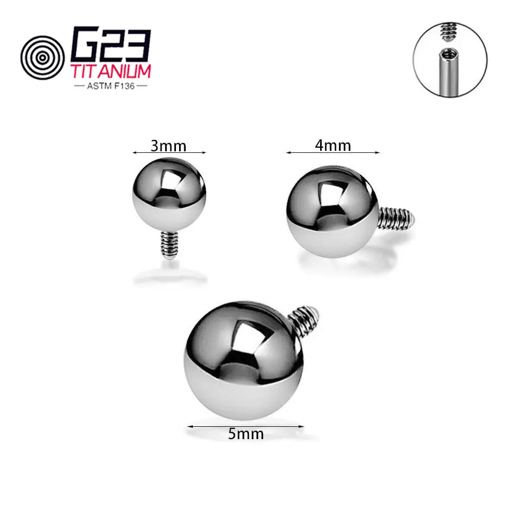도매 10/50pcs 티타늄 14G 16G 외부 스레드 - Body Jewelry Replacement Ball 리뷰 및 가격