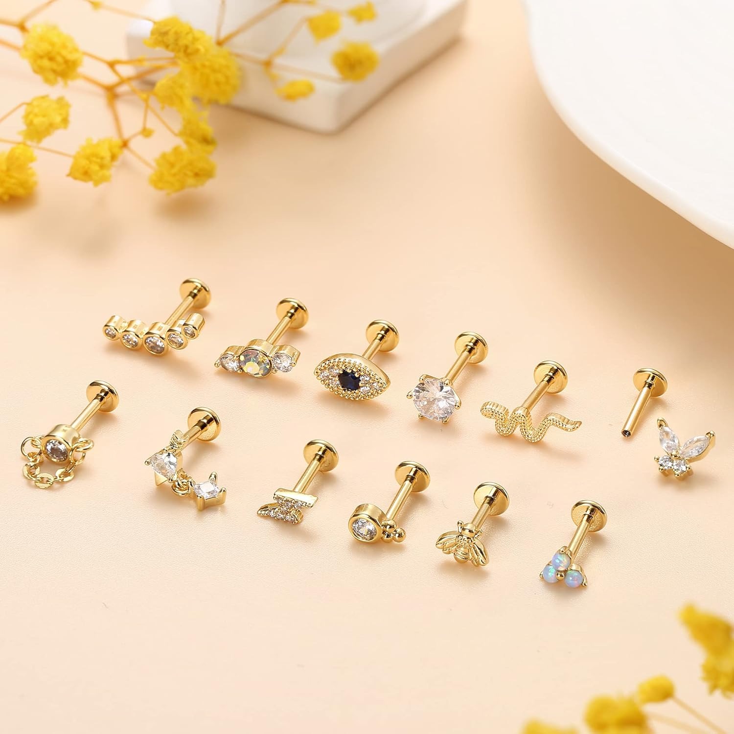 보비스티 여성용 연골 귀걸이 1개, 외과용 스틸 플랫  - Body Jewelry Surgical Steel 리뷰 및 가격