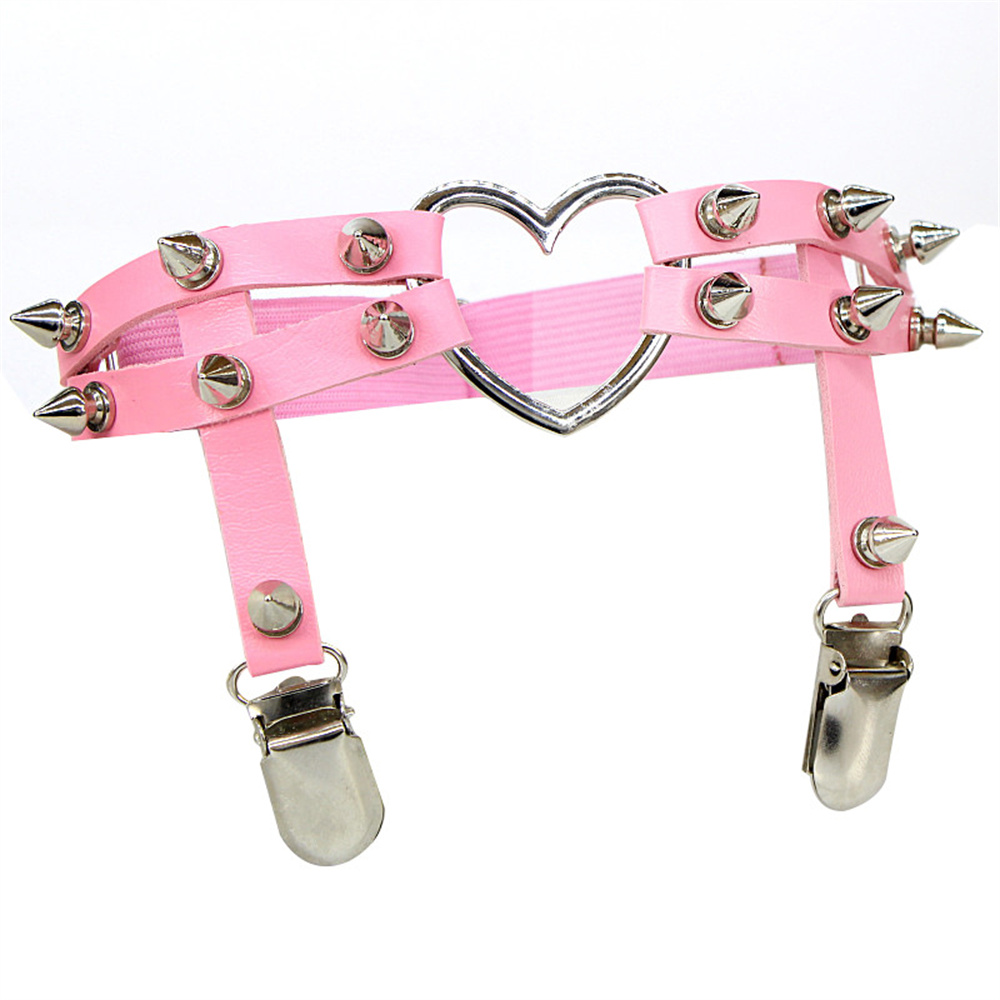 1Pcs 여성 펑크 고스 하트 PU 가죽 탄성 다리 반 - Body Jewelry For You 리뷰 및 가격