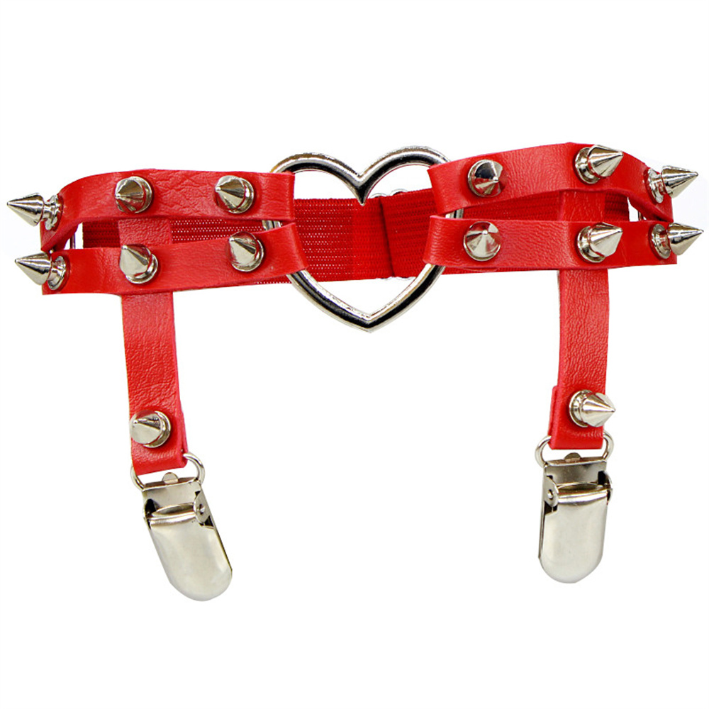1Pcs 여성 펑크 고스 하트 PU 가죽 탄성 다리 반 - Body Jewelry For You 리뷰 및 가격