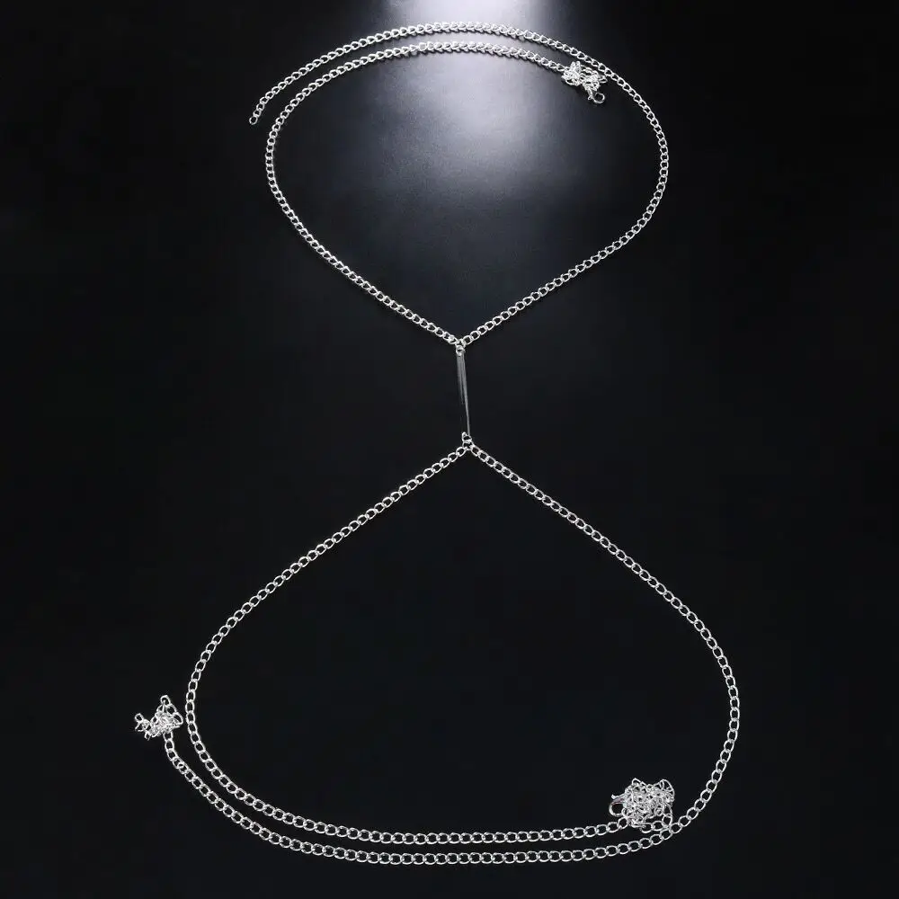 여성용 섹시한 금속 가슴 체인 하네스 비키니 바디 액세 - Body Jewelry Retainers 리뷰 및 가격