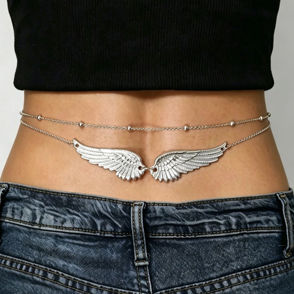 새로운 이중 레이어 천사 날개 허리 체인 조절 가능한  - Body Jewelry For You 리뷰 및 가격