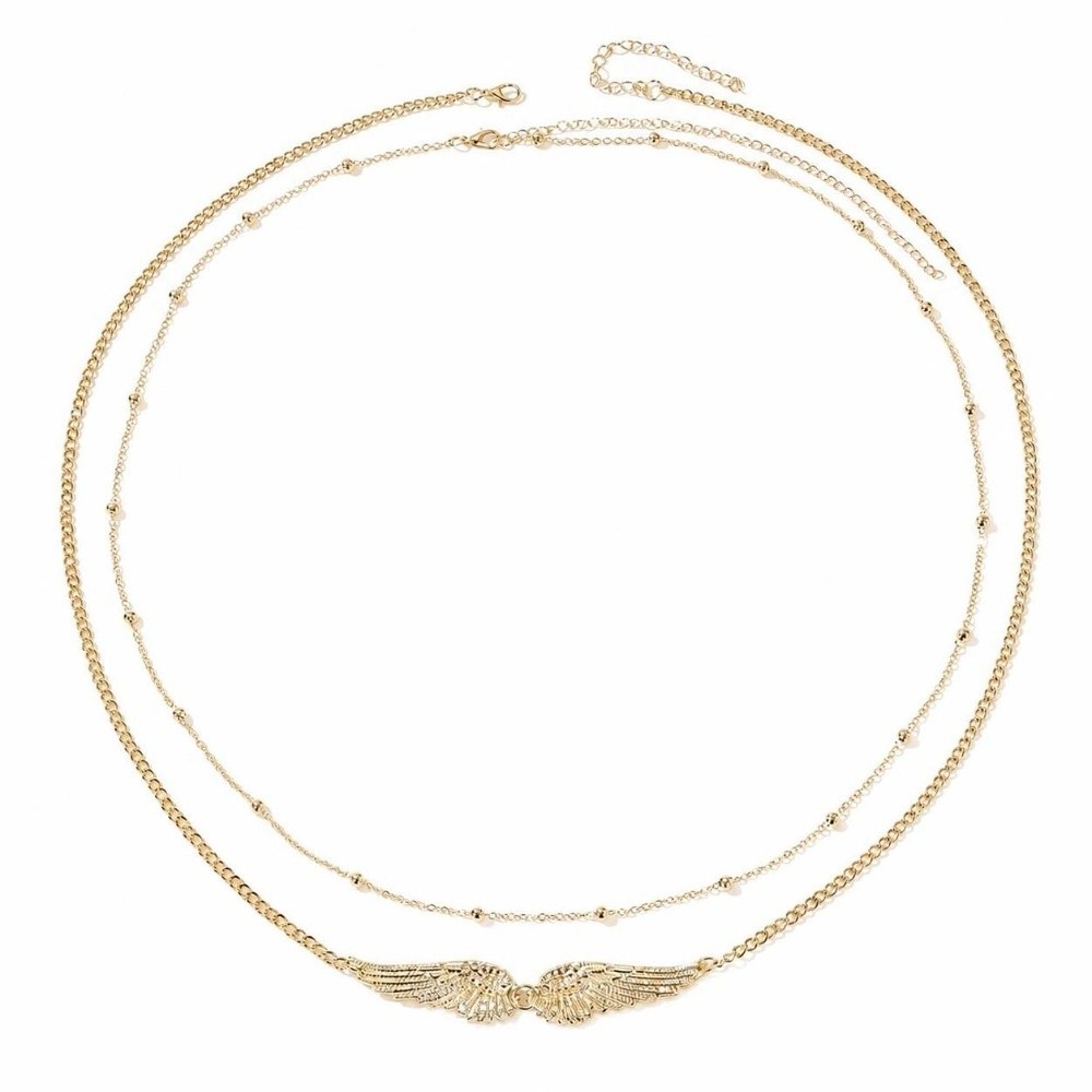 새로운 이중 레이어 천사 날개 허리 체인 조절 가능한  - Body Jewelry For You 리뷰 및 가격