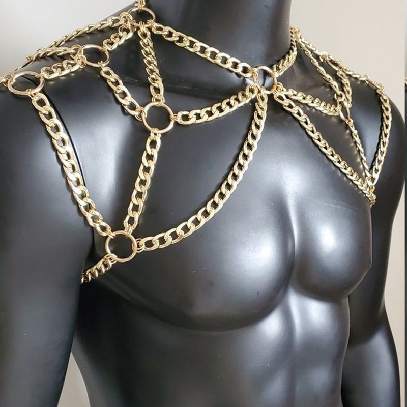 펑크 남자 어깨 바디 체인 백 금속 목걸이 바디 쥬얼리 - Body Jewelry Necklace 리뷰 및 가격