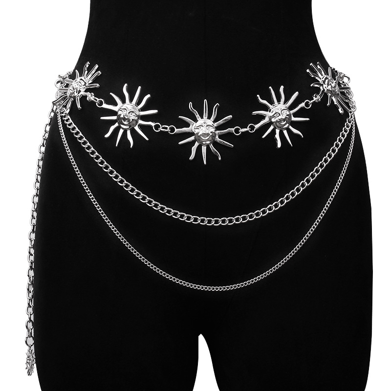 두꺼운 멀티 레이어 펑크 고딕 문 썬 허리 체인 메탈  - Body Jewelry For You 리뷰 및 가격